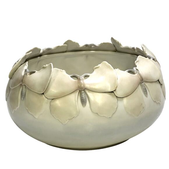 Fitz & Floyd 1982 Japan 'Elegant Butterflies' Large Oval Centerpiece Art Bowl - Picture 4 of 8
